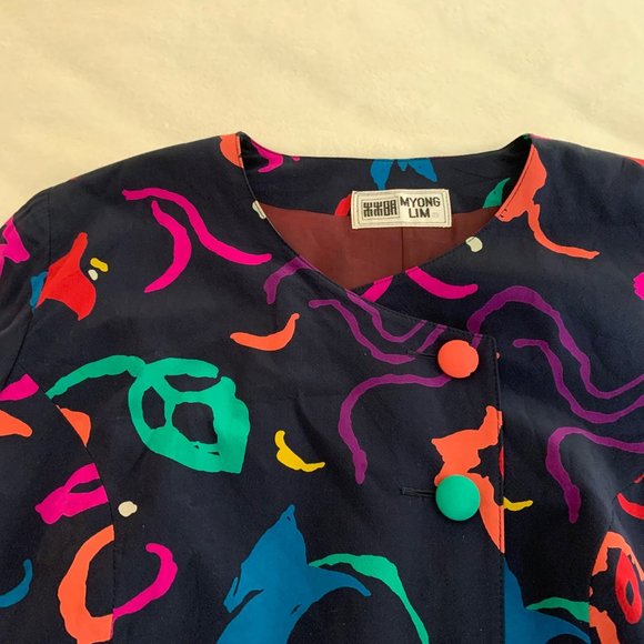 Myong Lim Multi Colored Asymmetrical Blazer Size XL to 1X*** - Picture 3 of 16